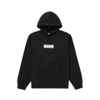Supreme Burberry Box Logo Hooded Sweatshirt Black