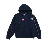 Supreme MM6 Maison Margiela Box Logo Zip Up Hooded Sweatshirt Navy